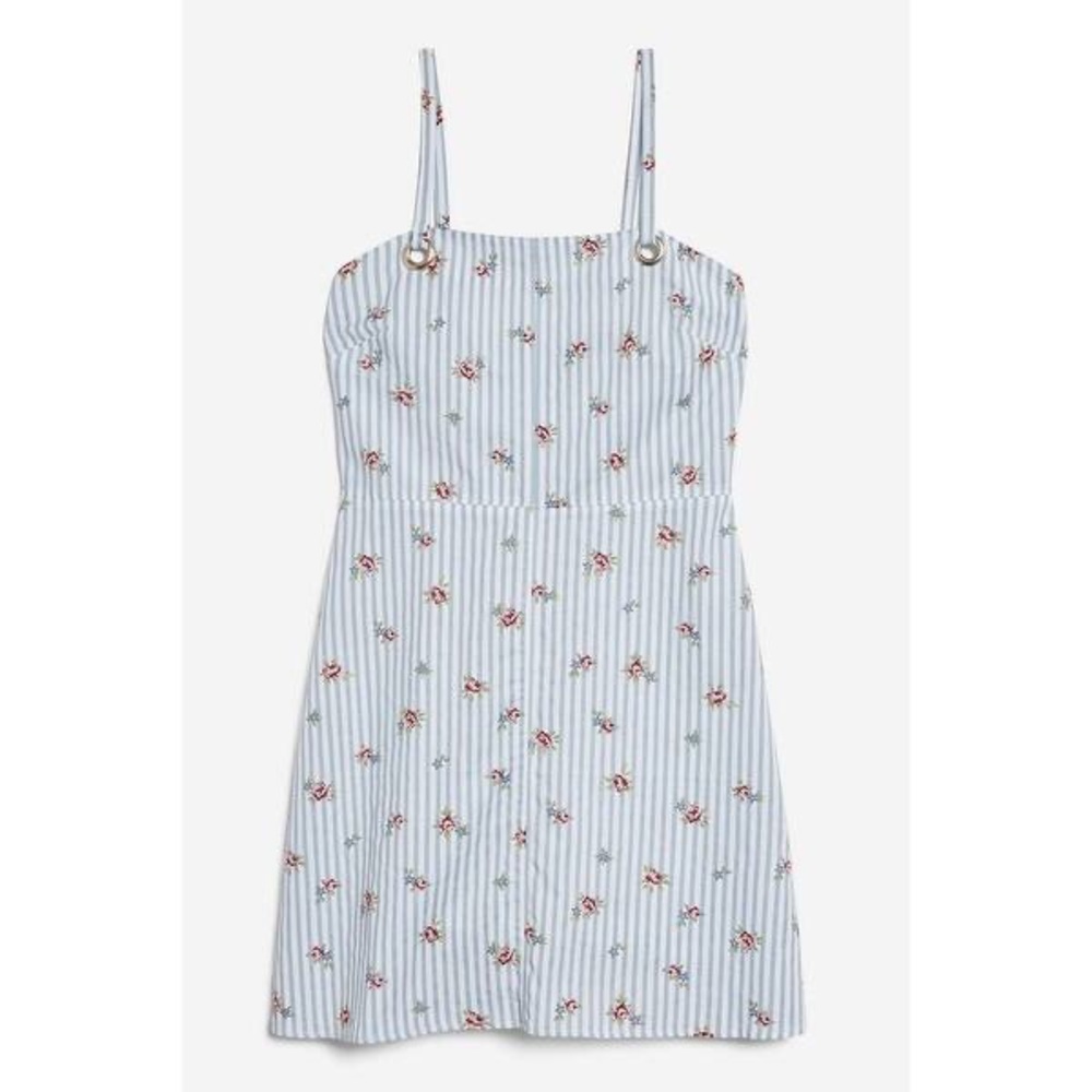 Topshop Striped Pinafore Dress